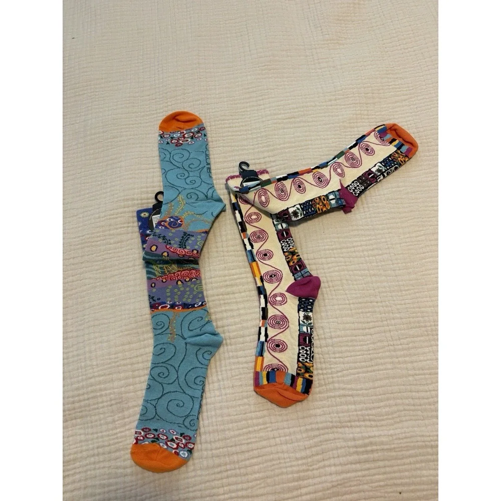 Ozone Men's Crew Socks One Size Colorful Circles Waves Spiral NEW